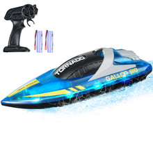 Load image into Gallery viewer, RC Boat for Kids, Remote Control Boat for Pools &amp; Lakes, Racing Boat with LED Light &amp; 2 Rechargeable Batteries, Whole Body Waterproof
