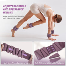 Load image into Gallery viewer, BECOJADDE Ankle Weights Set of 2 (2 lb Each) Adjustable Wrist Weights - Deep Plum

