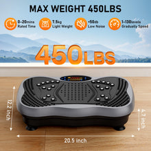 Load image into Gallery viewer, Vibration Plate Exercise Machine, 130 Levels Shake Fitness Vibrating Platform for Lymphatic Drainage Weight Loss, Bluetooth Fat Burner for Women Men, Gray
