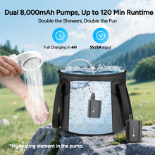 Load image into Gallery viewer, DR.PREPARE Camping Shower, 4 Gallons 20L Portable Camp Shower Bag for Camping Beach Travelling Hiking Trip, Solar Shower Outdoor with On-Off Switchable Shower Head
