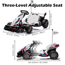 Load image into Gallery viewer, 36V Licensed BMW Electric Go Kart, 7.5 MPH Drift Kart with 400W Motor, Outdoor Drift-able for 6 Years Old, White
