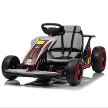 Load image into Gallery viewer, 24V Kid Go Kart, Drifting Car, 7AH Battery Powered Electric Vehicle, w/150 * 2 Motors, Soft Start, Music, Grey
