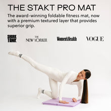 Load image into Gallery viewer, Stakt Foldable Yoga Mat Pro, 2 in 1 with Premium Textured Grip, Non Slip, Folding Exercise and Fitness Mat for Pilates, Strength Training, and High Impact Workouts - Lilac
