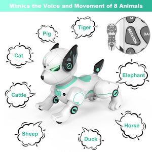 Remote Control Robot Dog Toy, RC Dog Programmable Smart Interactive Robotic Pets, RC Stunt Robot Toys Dog Imitates, Green
