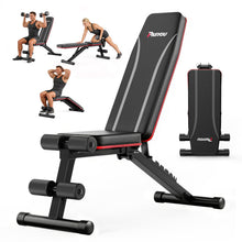Load image into Gallery viewer, PASYOU Adjustable Weight Bench, Foldable Incline Decline Flat Bench with 660 lb Capacity, 95% Pre-Assembled, Compact Bench Press Full Body Strength Training Bench for Home Gym, Wider Seat, Grey
