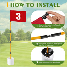 Load image into Gallery viewer, Burbell Golf Flag Stick 6ft, 3 Set Putting Green Flags, Red
