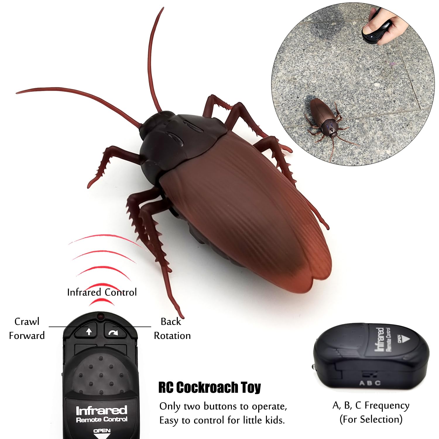 RC Cockroach Remote Control Car Vehicle Animal Toys Electronic Realist ...