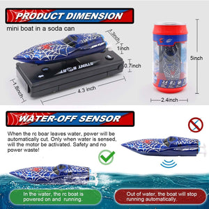 Mini Remote Control Boat RC Boat 2.4Ghz 360 Rotating LED Lights bulit-in Rechargeable Battery Swimming Pool Bathtub Toys Remote Control Boats