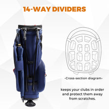 Load image into Gallery viewer, uniHimal 14-Way Golf Stand Bag, Lightweight Golf Bag for Men Navy Blue
