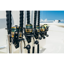 Load image into Gallery viewer, PENN Battle III Spinning Inshore Fishing Reel, HT-100 Front Drag, max of 15lb | 6.8kg, Made with Sturdy All-Aluminum Composition for Durability, 4000, black gold

