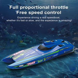 Remote Control Boat 2.4GHz High Speed 30km/h Brushless Turbojet Speedboat Remote Control Ship Cooling Waterproof