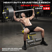 Load image into Gallery viewer, DONIUZ Heavy Duty Bench Adjustable Workout Bench Press Set for Home Gym Strength Training, Multi-Functional Roman Chair with Headrest, Max Load 1200 (DZ-025)
