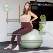 Load image into Gallery viewer, BABYGO Birthing Ball - Pregnancy Yoga Labor &amp; Exercise Ball &amp; Book Set Trimester Targeting, Maternity Physio, Birth &amp; Recovery Plan Included Anti Burst Eco Friendly (Sage, 65cm)
