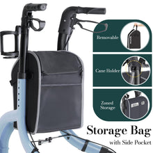 Load image into Gallery viewer, HolyHeal 3 Wheel Walkers for Seniors, Lightweight Rollator Walkers Foldable for Elderly with Cane Hold and Cup Hold, Height Adjustable Aluminum Three Wheel Rolling Walker Mobility Aid, Blue
