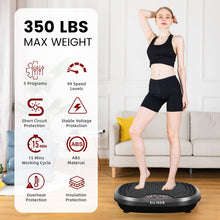 Load image into Gallery viewer, EILISON FitMaxx 3D XL Vibration Plate Exercise Machine - Whole Body Workout Vibration Platform w/Loop Bands - Lymphatic Drainage Machine for Weight Loss, Shaping, Recovery (Fitpro Black)
