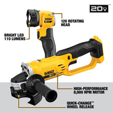 Load image into Gallery viewer, DEWALT 20V MAX Power Tools, 9 Cordless Tool Combo, Impact and Drill Driver, Oscillating Tool, Grinder,Circular and Reciprocating Saw,Right Angle Drill,Speaker,LED Light, 2 Batteries,Charger (DCK940D2)
