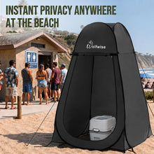 Load image into Gallery viewer, Wolfwise Pop Up Shower Tent for Camping Essentials, Portable Instant Changing Tent with Ventilation Window &amp; Carry Bag, Privacy Dressing Room Bathroom Toilet for Beach &amp; Outdoor, Spacious, Black

