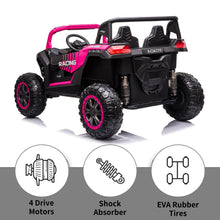 Load image into Gallery viewer, 24V 4WD 10Ah 2-Seater Kids Ride On UTV XXXL with Parents Remote Control, 4X4 Off-Road Battery Powered Electric Toy Car Side, Pink
