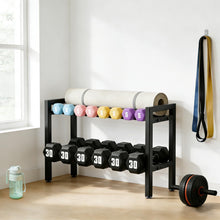 Load image into Gallery viewer, Kolovbe 32 IN Dumbbell Storage Rack, Weight Rack for Dumbbells, 2 Tier Adjustable Kettlebell Rack Shelf Weight holder for Home Gym Heavy-Duty 500LB Space-Saving (Rack Only)
