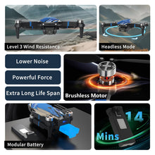 Load image into Gallery viewer, FPV Drone with Camera for Adults LCD Screen RC Foldable Mini Drones for Kids Beginners, Brushless Motor 270° Obstacle Avoidance, Support 32G SD Card MAX Under 250G Gift for the Children Boys and Girls
