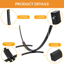 Load image into Gallery viewer, Lazy Daze Double Rope Hammock with 13 FT Curved Steel Black Stand
