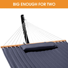 Load image into Gallery viewer, Lazy Daze 13 Ft Double Quilted Hammock with Curved Steel Black Stand
