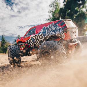 RC Truck Gorgon 2 Wheel Drive MT 1/10 RTR (Ready-to-Run Battery and Charger Included) Smart 3300 7C S120 USB Red ARA3230ST2