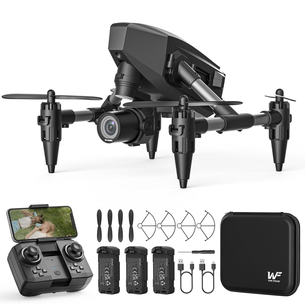 Mini Drone for Beginners Adults Small RC Drone HD FPV Quadcopter with Optical Flow Positioning, 3 Batteries, 3D Flip, One Key Start