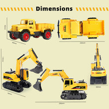 Load image into Gallery viewer, Remote Control Excavator &amp; Dump Truck Toy for Kids(Set of 2) with Lights and Sounds, Construction Vehicles RC Trucks
