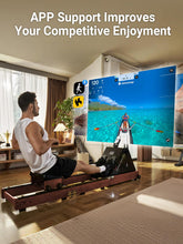 Load image into Gallery viewer, KINGSMITH Water Rowing Machines for Home - Red Oak
