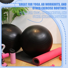 Load image into Gallery viewer, Leyndo 4 Pcs 26 Inch Yoga Exercise Ball Pilates Pregnancy Birthing Fitness Ball -(Black)
