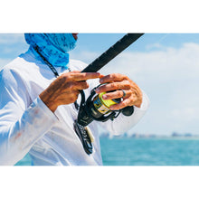Load image into Gallery viewer, PENN Battle III Spinning Inshore Fishing Reel, HT-100 Front Drag, max of 15lb | 6.8kg, Made with Sturdy All-Aluminum Composition for Durability, 4000, black gold
