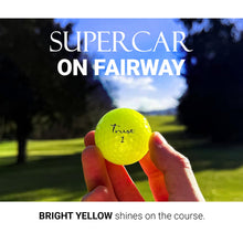 Load image into Gallery viewer, Trust Golf Ball | Aurora Bright Yellow | Soft | Distance | Straight Flight | Easy to Spot | Crystal Urethane Cover | 3-Piece | 12 Balls
