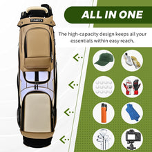 Load image into Gallery viewer, TUMMOCK Golf Cart Bag, 14-Way Top Divider with Multiple Storage Pockets, Handles and Rain Cover, Lightweight &amp; Durable Golf Bag for Men, Cart-Friendly Design (Khaki)
