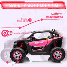 Load image into Gallery viewer, 24V 2 Seater Kids Ride on UTV Car w/Remote Control, 4WD Powerful Electric Vehicle with 4x75W Motors, 4 Shock Absorbers, Pink
