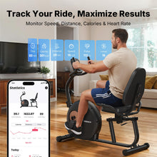 Load image into Gallery viewer, MERACH Recumbent Exercise Bike for Home, Self Powered Stationary Bike for Seniors Adults ,Exclusive Apps
