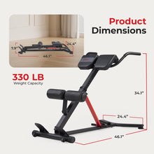 Load image into Gallery viewer, Sunny Health &amp; Fitness Hyperextension Roman Chair with Dip Station - SF-BH620062, Black

