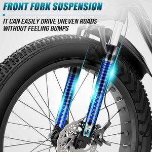 Electric Bike 26" x 4.0 Fat Tire Electric Bicycle, Peak 1000W Electric Mountain Bike, 48V 13AH Lithium-Ion Battery, 25MPH, Up to 60 Miles