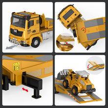 Load image into Gallery viewer, Die-cast Construction Toys Set w/Semi Truck, Excavator, Bulldozer, Alloy Engineering Construction Vehicles Truck Toys w/Lights &amp; Sounds, Model Cars
