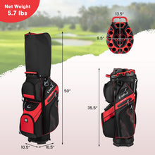 Load image into Gallery viewer, Tangkula Golf Cart Bag with 14-Way Full Length Dividers (Red)
