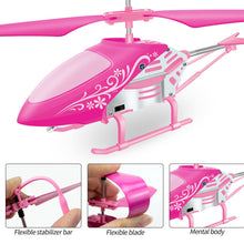 Load image into Gallery viewer, Remote Control Helicopter for Kids| Toys for Ages 5-7 8-10| Rc Helicopter Toys w/t LED Lights, 3.5 Channel, Gyro Stabilizer, Altitude Hold- Pink
