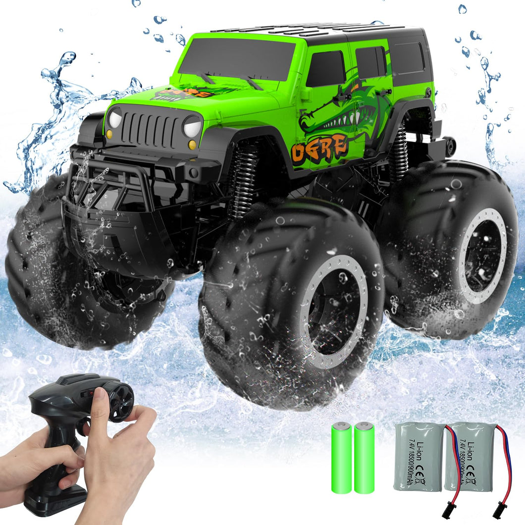 Amphibious Remote Control Car Toys for Boys 2.4GHz 1:16 All Terrain Off-Road RC Car Waterproof RC Monster Truck