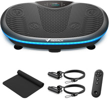 Load image into Gallery viewer, MERACH Vibration Plate Exercise Machine, 4D Whole Body Workout Vibrating Platform for Lymphatic Drainage Weight Loss Muscle Activation, Home Fitness Equipment with Bluetooth Light Pull Cord (Black)
