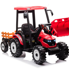 Load image into Gallery viewer, Pedal Tractors with Working Loader and Backhoe Digger, Kids&#39; Ride on Car Toys Electric Vehicles with Trailer, Digger for Toddlers (Red)

