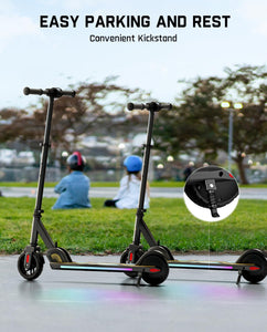 Electric Scooter for Kids 8-12, Adjustable Handlebar Height for Riders 3.9-5.2 ft, 132 lbs, Up to 40 min Continuous Time, Black