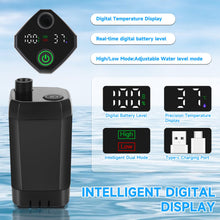 Load image into Gallery viewer, vignuto Portable Shower for Camping, Rechargeable Camping Shower kit with LED Display of Battery Level and Temperature, Lasting-150 Mins, Suitable for Outdoor Shower, Pet Bath, Car Washing
