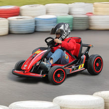 Load image into Gallery viewer, 24V Kid Go Kart, Drifting Car, 7AH Battery Powered Electric Vehicle, w/150 * 2 Motors, Soft Start, Music, Grey
