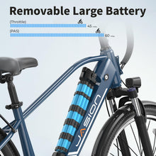 Load image into Gallery viewer, Jasion Roamer Electric Bike for Adults 1200W Peak Motor 528WH Removable Battery,up to 60miles 28MPH City,Blue

