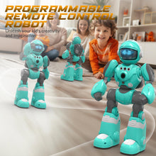 Load image into Gallery viewer, Robot Toys for Kids, Programmable Remote Control Robot with Magic Record Voice Function (Blue)
