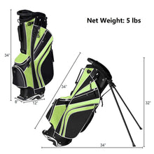 Load image into Gallery viewer, Mayjooy Golf Stand Bag, Portable Carry Golf Bag w/Ergonomic Dual Straps &amp; 6 Way Top Divider, Lightweight Carry Organizer Pocket w/Umbrella Ring, Ideal for Men &amp; Women (Green)
